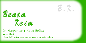 beata keim business card